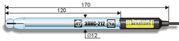 ЭЛИС-212Na Стеклянный промышленно-лабораторный натрий-селективный электрод для анализа малых концентраций