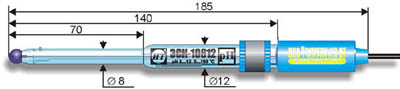 ЭСК-10612 Лабораторный комбинированный "полумикро"-электрод для измерения pH